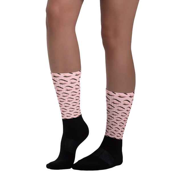 Pink eyelash socks