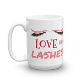 Love and Lashes coffee mug